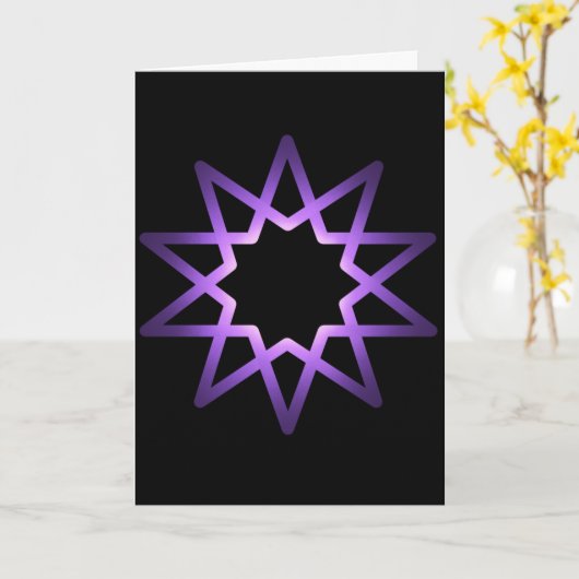 Lebensbaum Lila Sternzeichen Karte (Gelbe Blume)