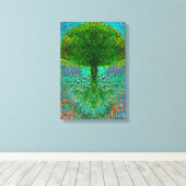 Lebensbaum mit Angel Wings Leinwanddruck (Insitu (Holzboden))