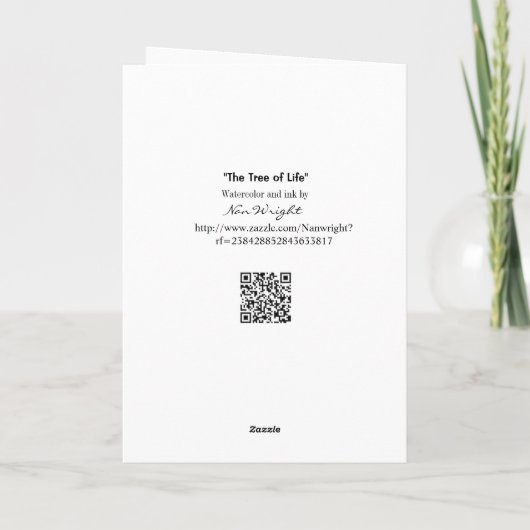 Lebensbaum mit Beileid der Liebe Karte (Rückseite)