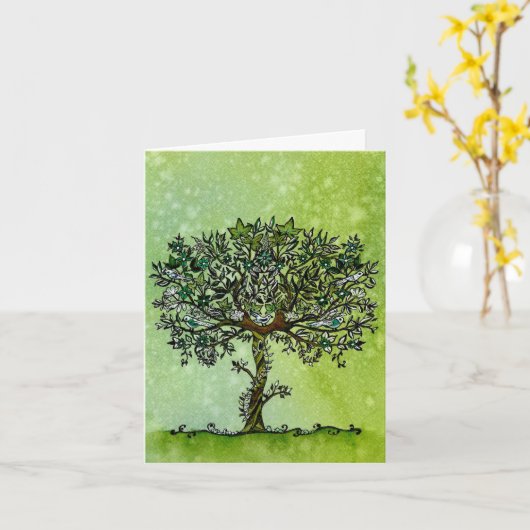 Lebensbaum mit Beileid der Liebe Karte (Gelbe Blume)