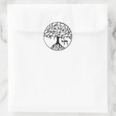 Lebensbaum mit CHAI Runder Aufkleber (Tasche)