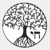 Lebensbaum mit CHAI Runder Aufkleber (Vorderseite)