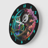 Lebensbaum mit Eule Große Wanduhr (Winkel)