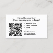 Lebensbaum mit Google Review mit QR Code Link Visitenkarte (Rückseite)