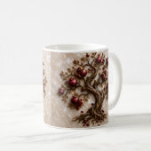 Lebensbaum mit Granatäpfeln | 3D-Reliefkunst Kaffeetasse (VorderseiteRechts)