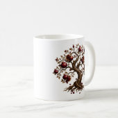Lebensbaum mit Granatäpfeln | 3D-Reliefkunst Kaffeetasse (VorderseiteRechts)