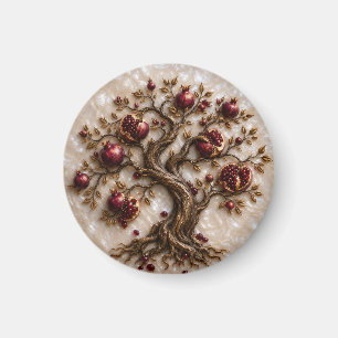 Lebensbaum mit Granatäpfeln 3D-Reliefkunst Magnet