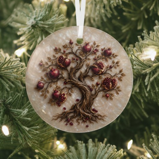 Lebensbaum mit Granatäpfeln | 3D-Reliefkunst Ornament Aus Glas (InSitu)