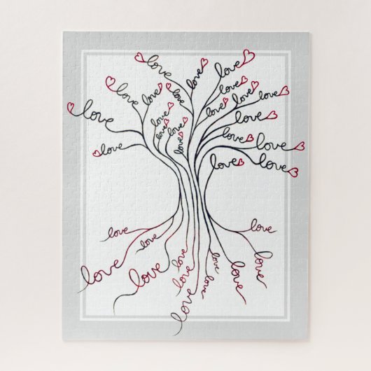 Lebensbaum mit Herz bedeutsam und herausfordernd Puzzle (Vertikal)