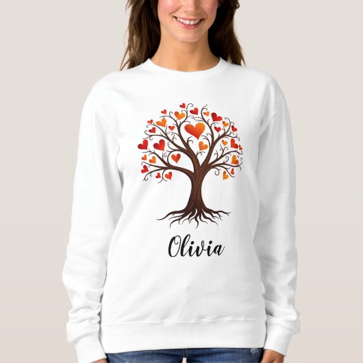 Lebensbaum mit herzförmigen Blätter Sweatshirt (Vorderseite)