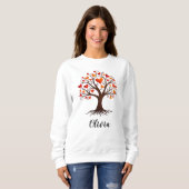 Lebensbaum mit herzförmigen Blätter Sweatshirt (Vorne ganz)