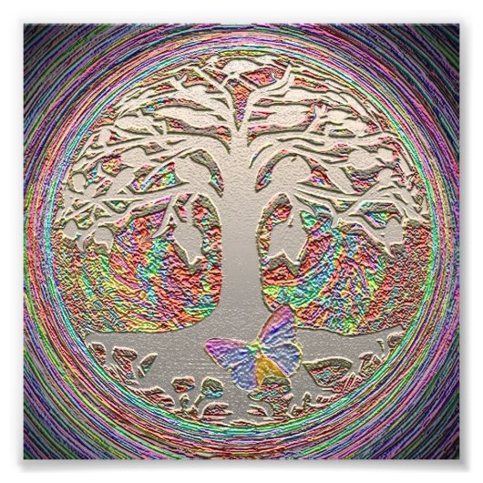 Lebensbaum mit Schmetterling Fotodruck (Vorne)