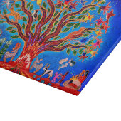 Lebensbaum mit Vögeln und Blume im nächtlichen Him Schneidebrett (Ecke)