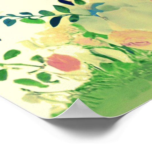 Lebensbaum mit Vögeln und Blume Poster (Ecke)