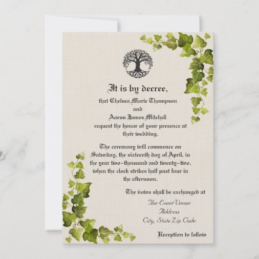 Lebensbaum Mittelalterliche Einladung (Vorderseite)