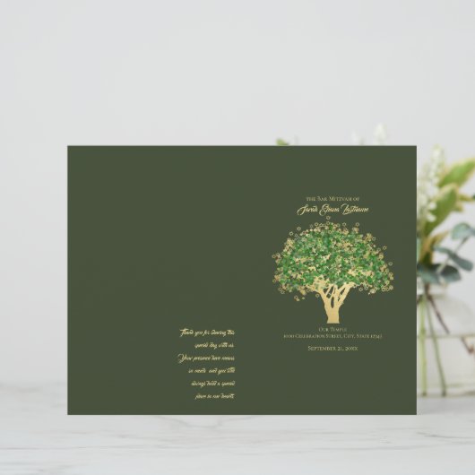 Lebensbaum Mitzvah Programmabdeckung (Stehend Vorderseite)