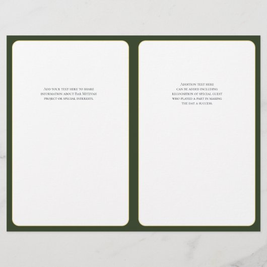 Lebensbaum Mitzvah Programmabdeckung (Rückseite)