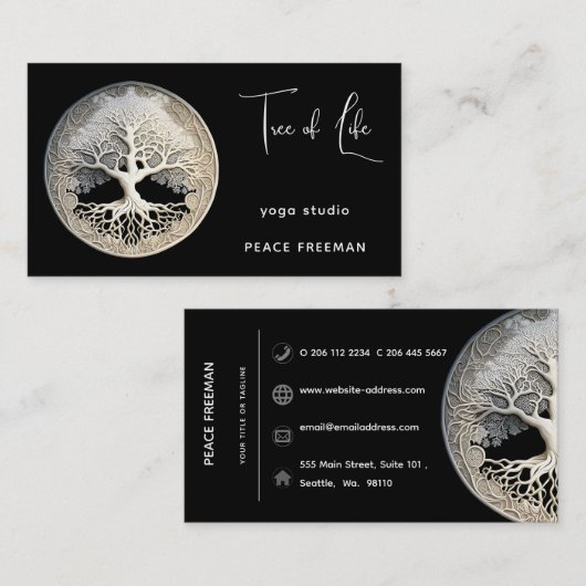 Lebensbaum | Modern Visitenkarte (Vorne/Hinten)