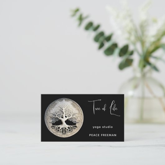 Lebensbaum | Modern Visitenkarte (Stehend Vorderseite)