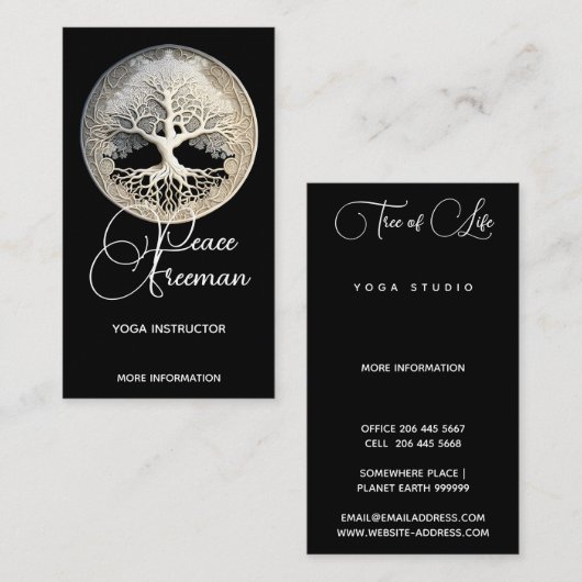 Lebensbaum | Modern Visitenkarte (Vorne/Hinten)