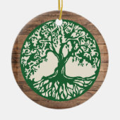 Lebensbaum - Name des benutzerdefinierten Jahres Keramik Ornament (Vorne)