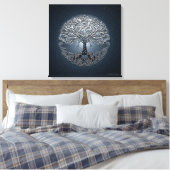 Lebensbaum Nova Blue Leinwanddruck (Insitu (Schlafzimmer))