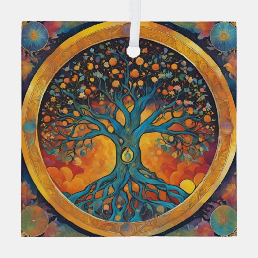 Lebensbaum Ornament Aus Glas (Rückseite)