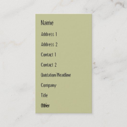 Lebensbaum / Pedigree des Menschen Visitenkarte (Vorderseite)