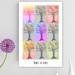 Lebensbaum-Poster Poster<br><div class="desc">Dieses einzigartige Plakat ist mit einem Tree of Life Muster in hellen Farben dekoriert. Das ursprüngliche Design wurde aus Mosaik mit winzigen Teilen aus farbigem Glas hergestellt. Sie können es anpassen,  indem Sie die Wörter ändern,  wenn Sie möchten. Original Mosaik Design © Michele Davies.</div>