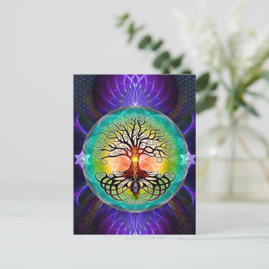 Lebensbaum Postkarte (Stehend Vorderseite)