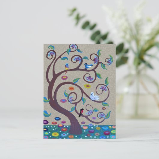 Lebensbaum Postkarte (Stehend Vorderseite)