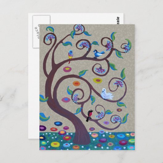 Lebensbaum Postkarte (Vorne/Hinten)