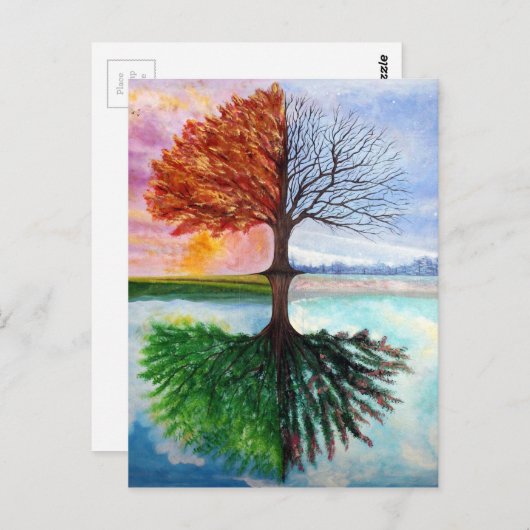 Lebensbaum Postkarte (Vorne/Hinten)