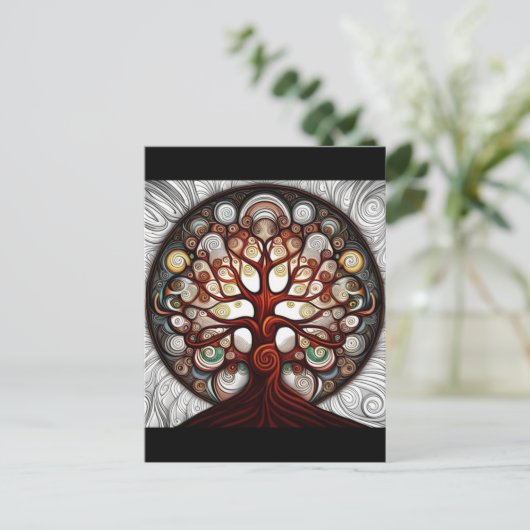 Lebensbaum Postkarte (Stehend Vorderseite)