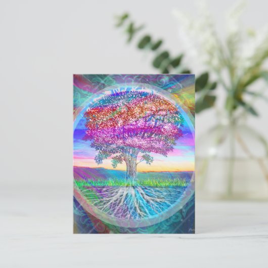 Lebensbaum Postkarte (Stehend Vorderseite)