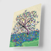 Lebensbaum Quadratische Wanduhr (Winkel)