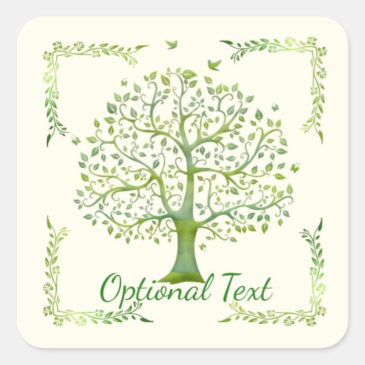 Lebensbaum Quadratischer Aufkleber (Vorderseite)