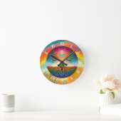 Lebensbaum Regenbogen Runde Wanduhr (Zuhause)