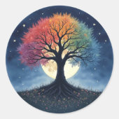 Lebensbaum Runder Aufkleber (Vorderseite)