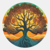Lebensbaum Runder Aufkleber (Vorderseite)