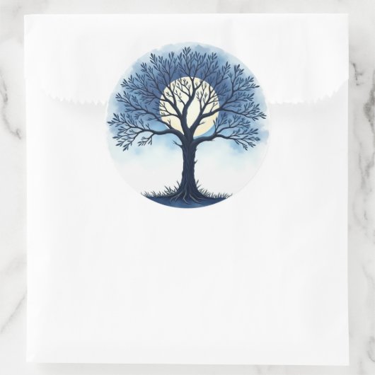 Lebensbaum Runder Aufkleber (Tasche)