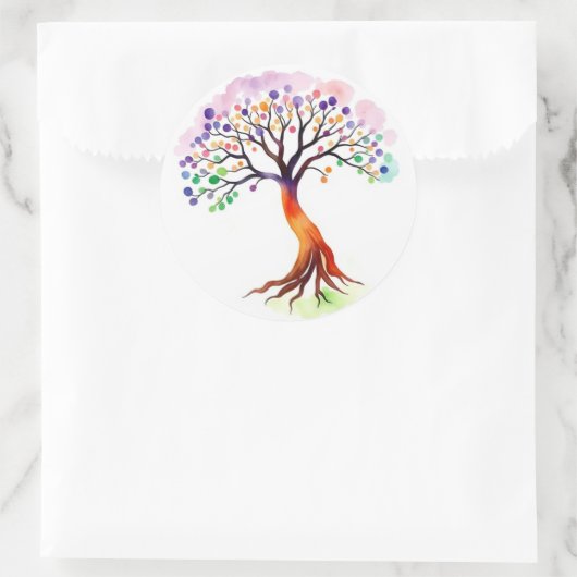 Lebensbaum Runder Aufkleber (Tasche)