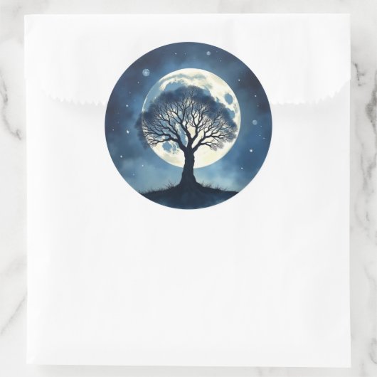 Lebensbaum Runder Aufkleber (Tasche)