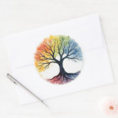 Lebensbaum Runder Aufkleber (Umschlag)