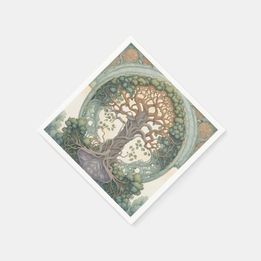 Lebensbaum Serviette (Ecke)