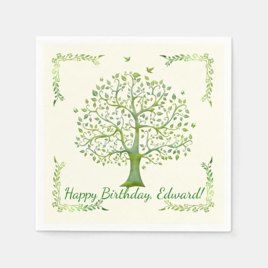 Lebensbaum Serviette (Vorderseite)