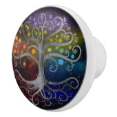 Lebensbaum Silberschwirl Keramikknauf (Rechts)