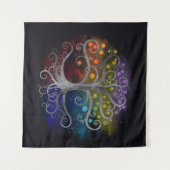 Lebensbaum Silberschwirl Wandteppich (Vorderseite (Horizontal))