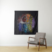 Lebensbaum Silberschwirl Wandteppich (Beispiel (Horizontal))