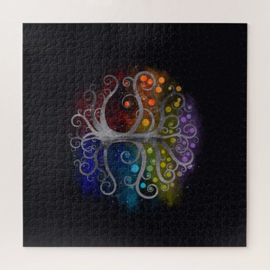 Lebensbaum Silberwirl Puzzle (Horizontal)